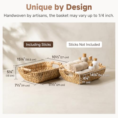 StorageWorks Wicker Baskets for Shelves, Hyacinth Storage Baskets