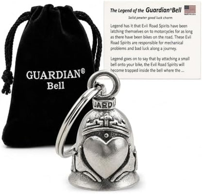 Guardian Bell Celtic Good Luck Bell w/Keyring & Black Velvet Gift Bag