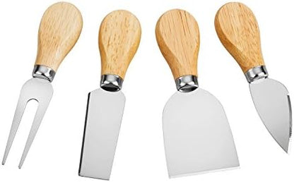 4 Cheese Knives Set - Cheese Knife,Cheese Fork,Cheese Slicer,Butter