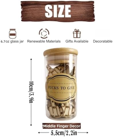 Jxueych Funny Middle Finger Gifts for Men - Jar of Laughs Wooden
