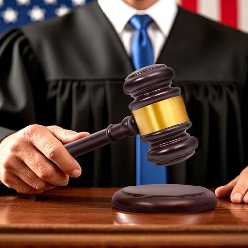 Wooden Gavel with Sound Block Set, Solid Wood Judge Gavel Set, Loud