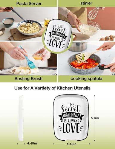 Ceramic Material Spoon Rest The Secret Ingredient is Always Love