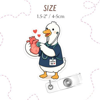 9PC Cardiac Badge Reels Bulk Gift Set Cardiology Heart EKG Doctor