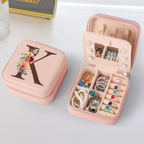 Parima Pink Modern Jewelry Case - Travel Jewelry Box with Mirror, 4