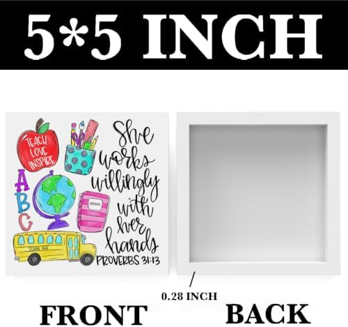 Teacher Desk Decor, Christian Wooden Box Sign Teacher Appreciation