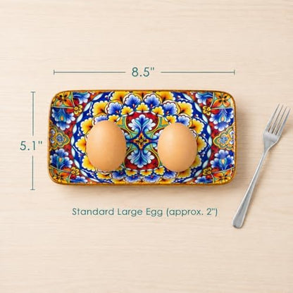 vancasso Simi 6-Piece Rectangular Ceramic Plates Set, 8.5" x 5.1"