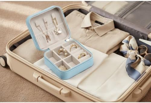 VLANDO Small Travel Jewelry Box Organizer Display Case for Girls Women