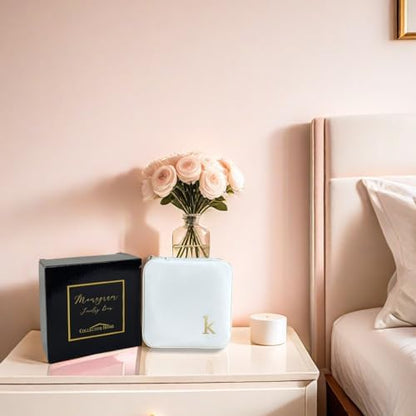 COLLECTIVE HOME - Travel Jewelry Case, Elegant Square Design with Gold