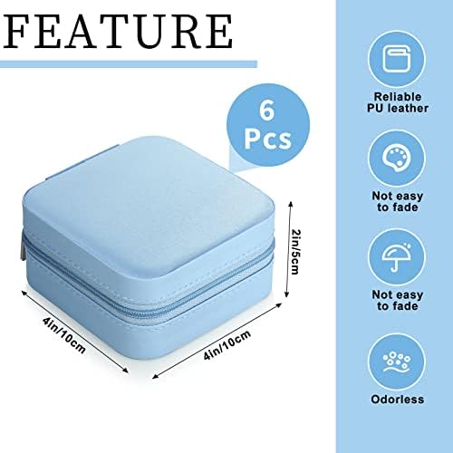 Hillban Bridesmaid Gifts Jewelry Box with Mirror, PU Leather Small
