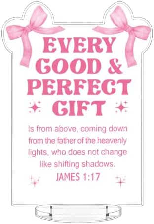 Pink Bow Gifts Christian Desk Accessories Bible Verse Acrylic Sign