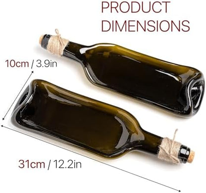 Melted Wine Bottle Serving Boards - Decorative Rectangle Serving Trays