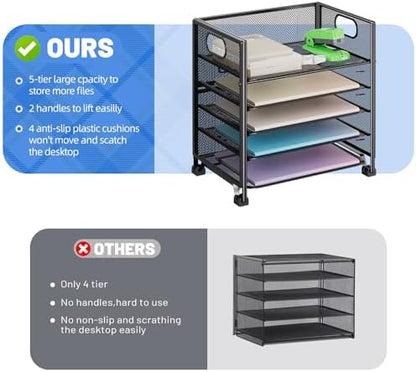 Simple Trending 5-Tier Paper Tray Organizer, File Organizer for Desk