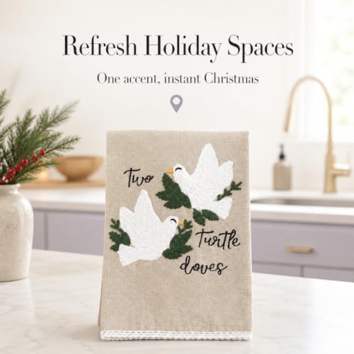 Mud Pie 12 Days Christmas Embroidery & Decorative Kitchen Towel