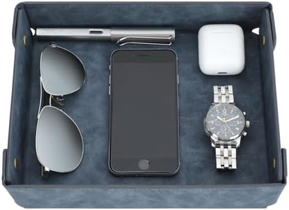 CASIRENA Faux Leather Valet Tray Organizer for Men - Catch-All Tray