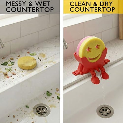 Cute Hanging Sponge Holder with Drainage & Legs, 3D Printed Funny Sink