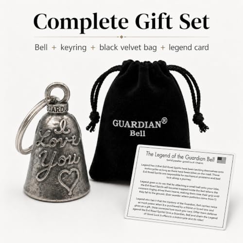 Guardian Bell Celtic Good Luck Bell w/Keyring & Black Velvet Gift Bag