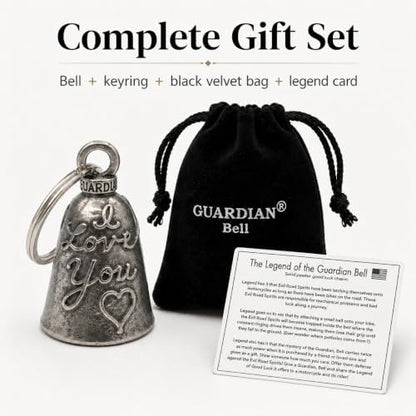 Guardian Bell Celtic Good Luck Bell w/Keyring & Black Velvet Gift Bag