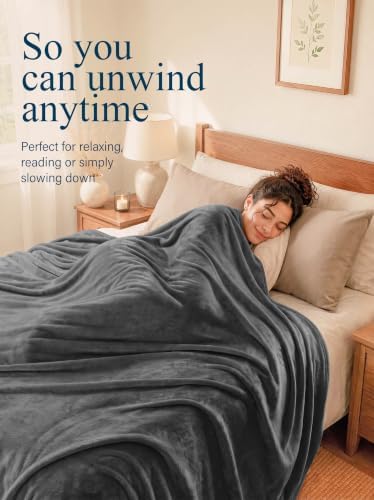 Utopia Bedding Ultra Soft Fleece Bed Blanket Throw Size Grey