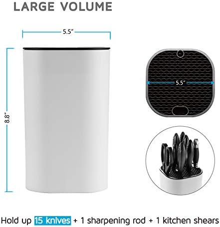 Universal Knife Block for Kitchen, WELLSTAR Knife Holder without