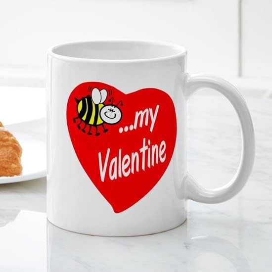 CafePress Bee My Valentine Mugs 11 oz (325 ml) Ceramic Coffee Mug
