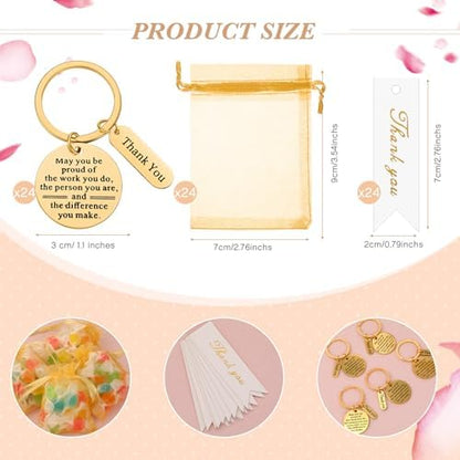 Yinkin 72 Pcs Employee Appreciation Gifts Bulk Thank You Keychains