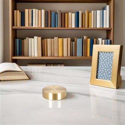 Xmas round Brass Office Paperweight for Calligraphy, Desktop