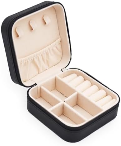 Neveika Portable Travel Mini Jewelry Box Leather Jewellery Ring