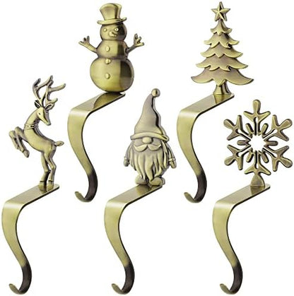 URATOT Christmas Stocking Holders Non-Slip Metal Stocking Hooks Mantel
