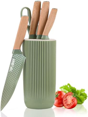 Kitchen Knife Set, Retrosohoo 6-Pieces Green Sharp Knife Set for