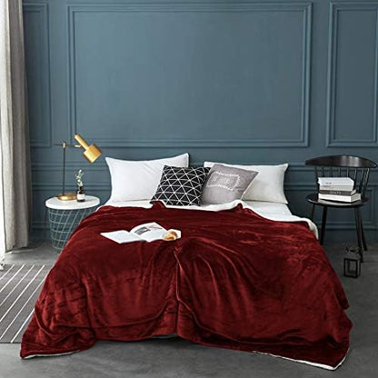 LBRO2M Sherpa Fleece Bed Blanket Super Soft Plush Warm Throw Twin