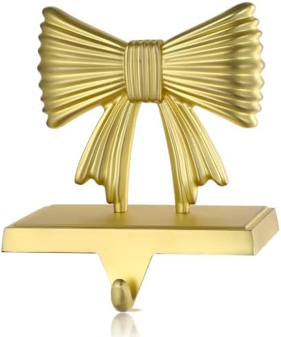 1 Pcs Classic Elegant Gold Metal Christmas Stocking Holders, Fireplace