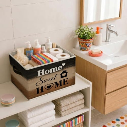 Home Sweet Home Farmhouse Foldable Storage Bins with Handles | Sweet