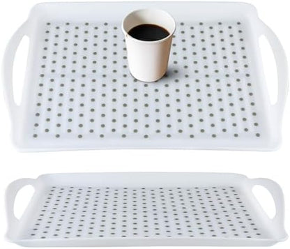 MDLUU Non-Slip Serving Tray with Handles, Food Serving Platter, Set of