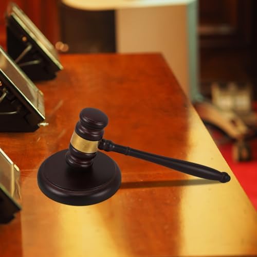 Lurrose Wood Judge Gavel and Sound Block Set, Solid Wood Auction