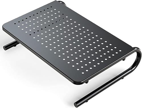 HUANUO Monitor Riser for Desk, Laptop Stand with Vented Steel Shelf