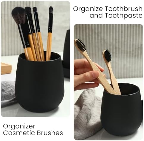 Black Bathroom Accessories Set, Modern 3 Pcs Bathroom Essentials