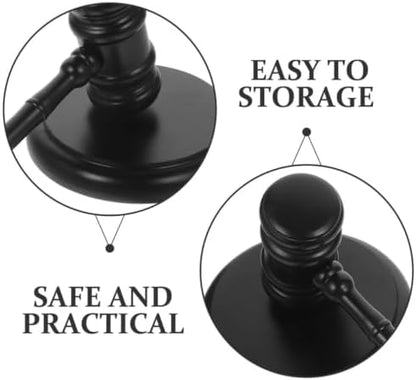 Wooden Judge Gavel Set with Sound Block for Courtroom Meetings and