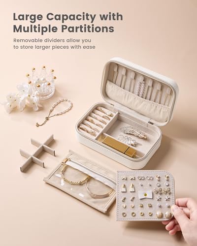 Lolalet Travel Jewelry Case with Clear Bag for Women Girls