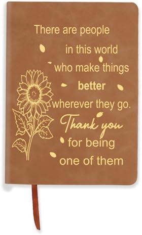 ZuEiiDop Thank You Sunflower Journal Notebook Gifts for Women Men