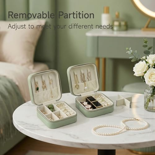 CASEGRACE Travel Jewelry Case, Small Jewelry Box Portable Jewelry