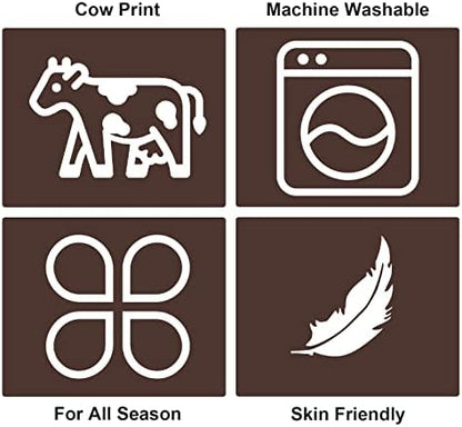 Soft Cow Print Blanket, Ultra Cozy Cow Throw Blanket for Couch Bed and
