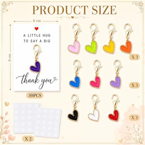 30Pcs Pocket Hug Heart Keychain Bulk Thank You Gifts for Teachers