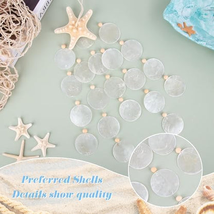 Seashells Wind Chimes - Handcrafted White Capiz Shells Windchime