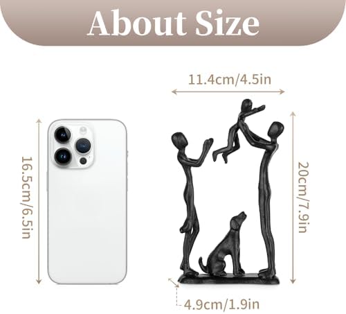 Sziqiqi Anniversary Wedding Gifts for Couple: Iron Family & Dog