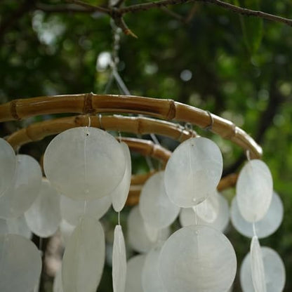 32" White Capiz Shell Wind Chime