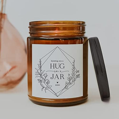 ThreeKin Warm Hugs Scented Candles for Home, Natural Soy Wax, Relaxing