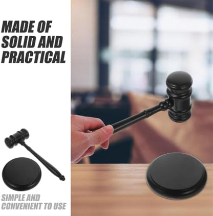 Wooden Judge Gavel Set with Base for Office Desk Display
