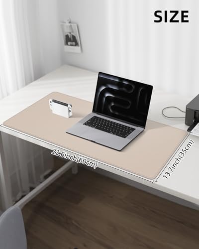 AFIING Desk Pad Protector 23.6" x 13.7" - Non-Slip Waterproof PU