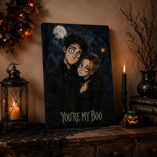 TWING Custom Gothic Photo Canvas, Halloween Portrait Art, 12x12