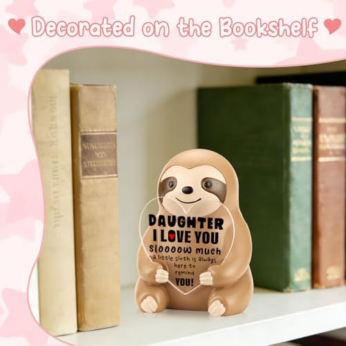 Funny Sloth Figurine Gift for Daughter, Motivation Sentimental Present